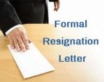 Formal Letter of Resignation Sample