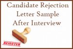 Candidate Rejection Letter Sample After Interview