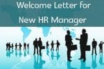 new hr manager welcome letter