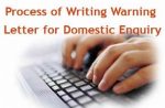 Warning letter for Domestic Enquiry