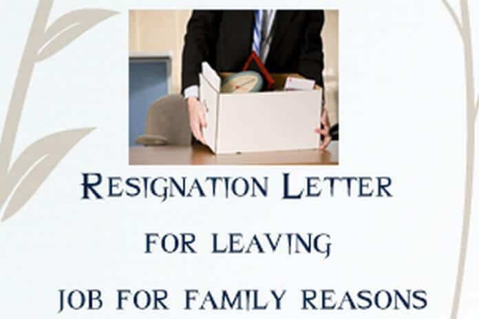 Resignation Letter for Leaving Job for Personal or Family 