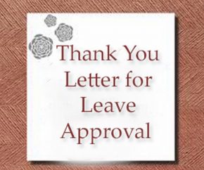 Thank You Letter for Leave Approval