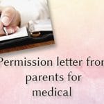 Permission letter from parents for medical
