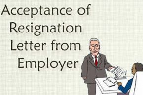 Acceptance of Resignation Letter from Employer