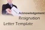 Acknowledgement Resignation Letter Template