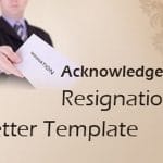 Acknowledgement Resignation Letter Template