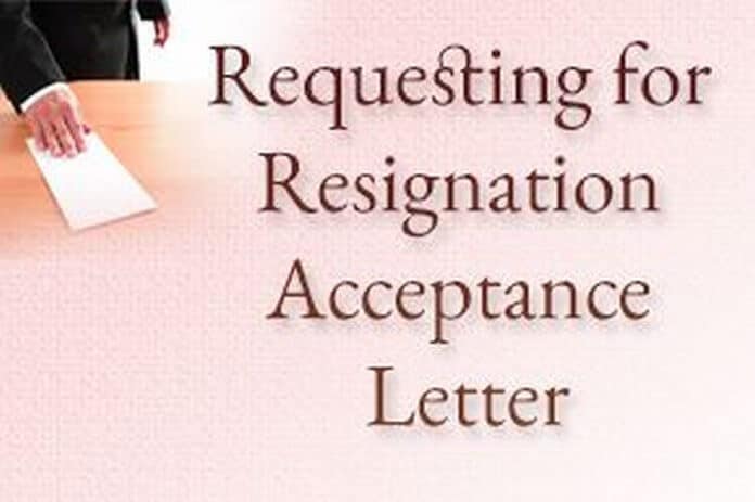 Requesting for Resignation Acceptance Letter