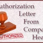 Authorization Letter From Company Head