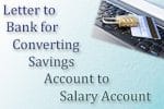 savings salary account letter to bank