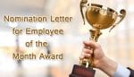 Employee of the month nomination letter for award