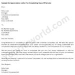 Formal Letter of Appreciation on Completing Years of Service - HR ...
