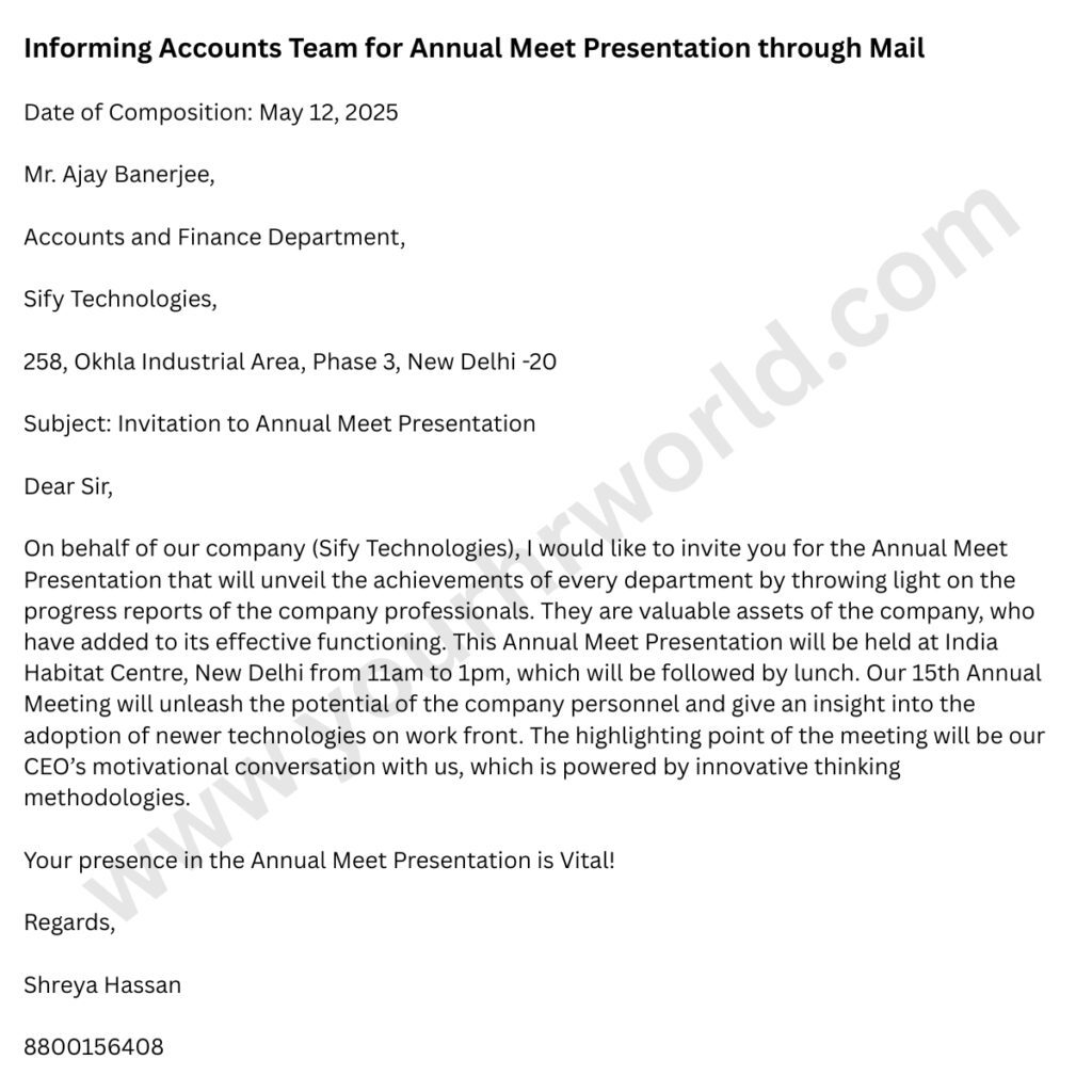 informing-accounts-team-annual-meet-presentation-through-mail