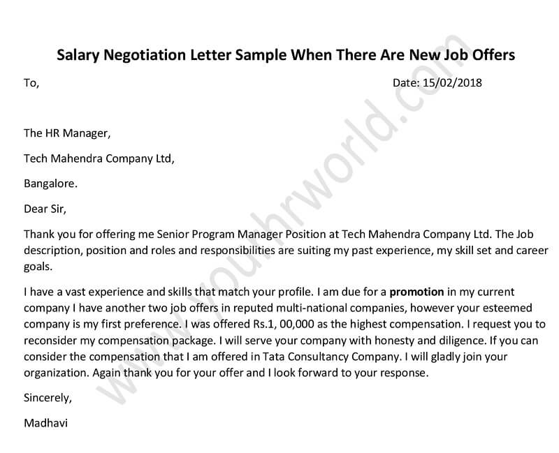 Salary Negotiation Letter Samples from www.yourhrworld.com