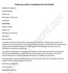 Thank you Letter to Employees for Hard Work, Sample example Letter