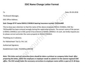 How To Change Employee Name In ESIC Portal - esic name correction letter format pdf, Word