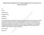 Requesting to Management to Change Designation from Accountant to Financial Controller, Sample letter