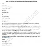 Letter To Employees On Recovery Of Training Expenses, Employees Letter format