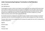 sample Letter Informing Staff About Employee Termination