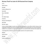 Thank you Letter for Gift from Company - Business Thank You Letter Example