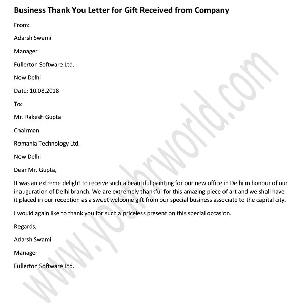 Thank You Letter To Company from www.yourhrworld.com
