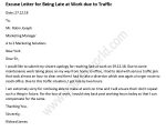 Sample Excuse Letter for Being Late at Work due to Traffic