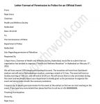 police permission letter for official events - Permission Letter Sample - request letter