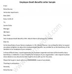 Employee Death Benefits Letter Sample, Template