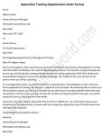 Apprentice Training Appointment Letter Format