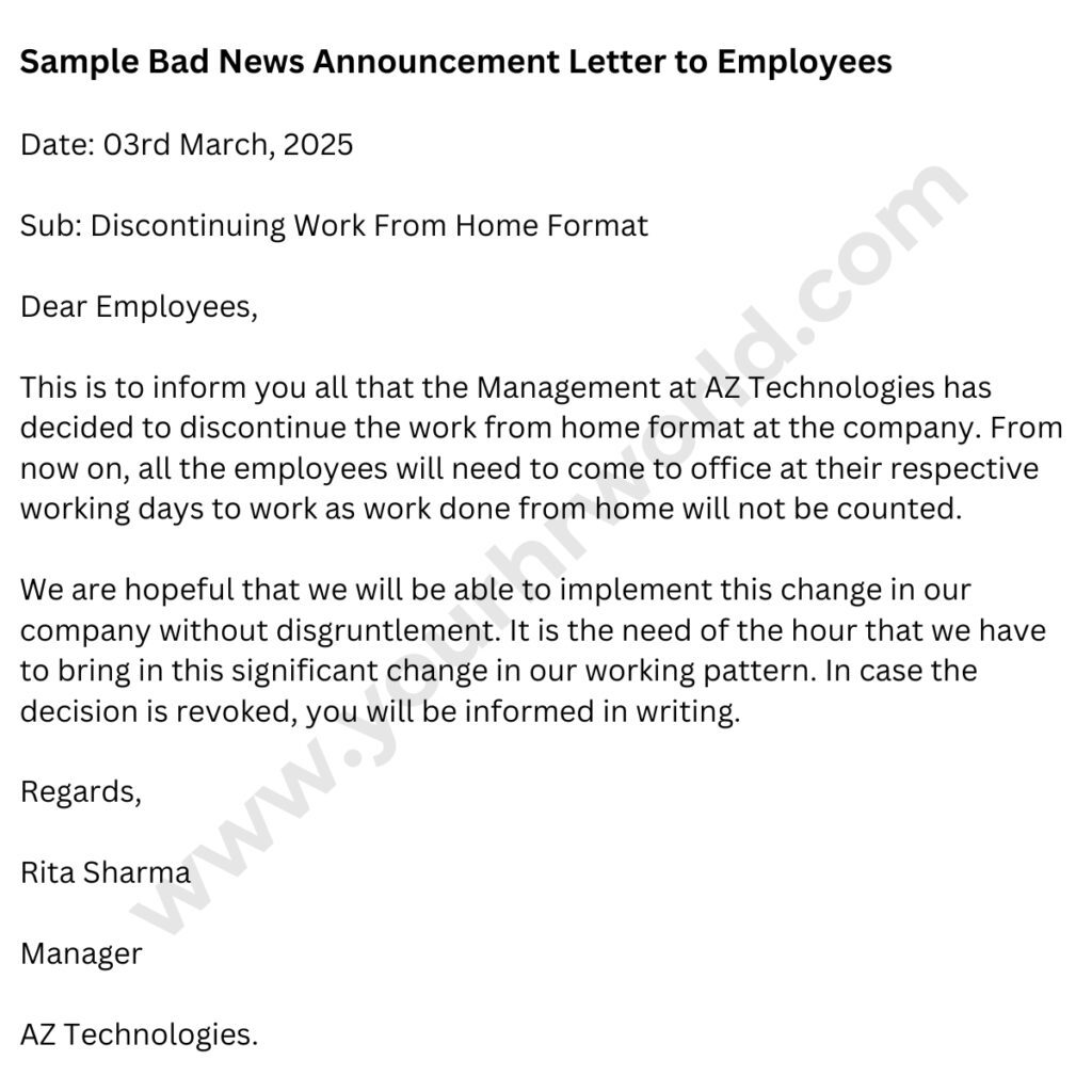 sample-letter-to-announce-a-bad-news-to-employees