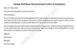 Sample Letter to Announce a Bad News to Employees