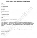 Police verification certificate letter, Police Clearance letter format for Job