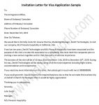 invitation letter for visa application - Sample invitation template