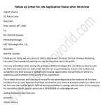 Follow up Letter for job application status after interview - Follow up Email Format