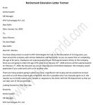 Retirement Extension Letter Format