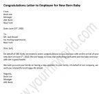 Congratulations Letter to Employee for New Born Baby