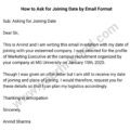 Joining Email How to write an Email to HR Asking for Joining Date