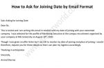 joining date email to HR, joining date mail Format