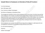 Sample Memo to Employees on Attendance Policy and Procedure