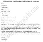 Paternity Leave Application Format for Central Government Employees