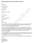 Sample Recommendation letter for job confirmation, Employee Recommendation letter