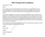 Office Timings Email to Employees, Office Timings Mail Format
