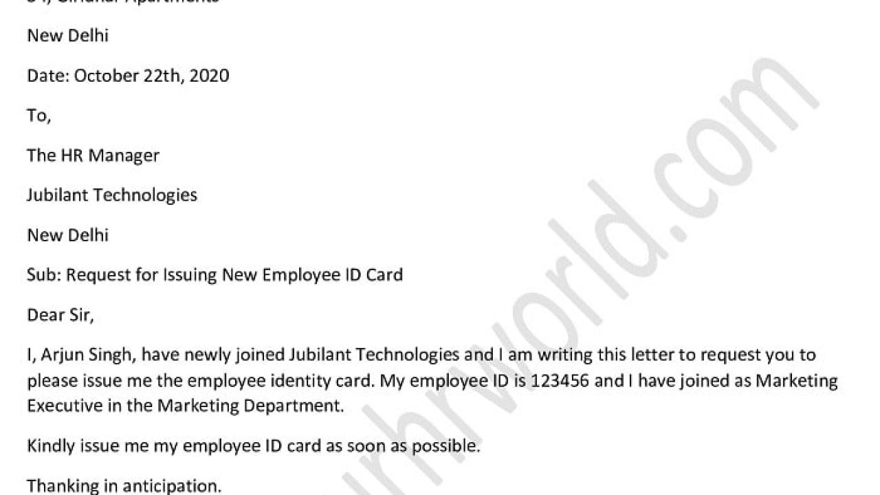 debit card request letter format