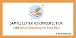 Sample Letter to Employee for Additional Allowance for Extra Duty