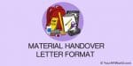 Material Handover Letter Format Sample Doc
