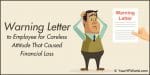 Warning Letter to an Employee for Carelessness
