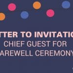 Sample Invitation letter to Chief Guest for Farewell Party