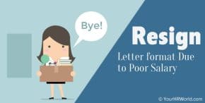 Resignation letter for low salary problem, salary issue Format