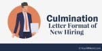 Culmination Letter Format of New Hiring