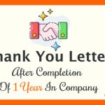 1 Year Completion in Company Thank You Letter