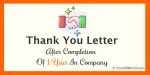 1 Year Completion in Company Thank You Letter